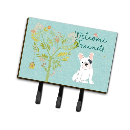 Carolines Treasures Welcome Friends Piebald French Bulldog Leash or Key Holder, 6 x 2 x 9 in. BB7634TH68